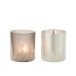 Set de 2 photophores coniques en verre gris 9x9x10 cm Set de 2 photophores coniques en verre gris 9x9x10 cm