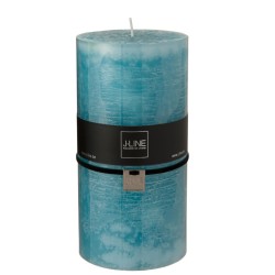 Bougie cylindrique 140H en Paraffine bleu 10x10x20 cm