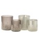 Set de 2 photophores coniques en verre gris 9x9x10 cm Set de 2 photophores coniques en verre gris 9x9x10 cm