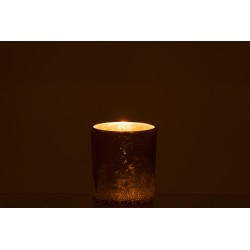 Photophore en verre or 9x9x10 cm