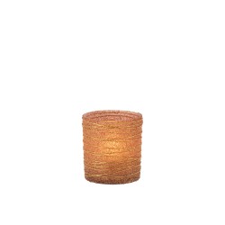 Photophore en verre orange 7x7x8 cm