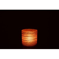 Photophore en verre orange 7x7x8 cm
