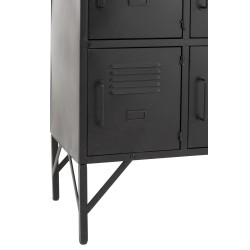 Armoire casier 9 portes en métal noir 86x41x113.5 cm