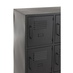 Armoire casier 9 portes en métal noir 86x41x113.5 cm