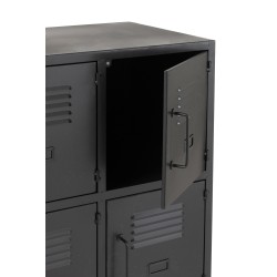 Armoire casier 9 portes en métal noir 86x41x113.5 cm