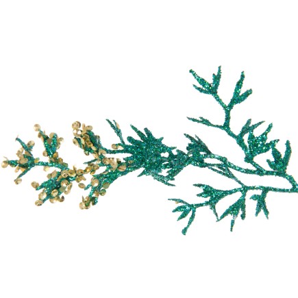 Branche de sapin enneigé en plastique azur 38x25x78 cm
