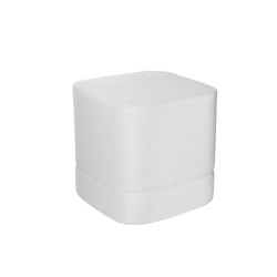 Pouf carré en textile blanc 46x46x46 cm