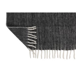 Plaid de acrílico y lana en blanco y negro de 190x136cm