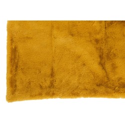 Plaid en textile ocre 180x130x2 cm