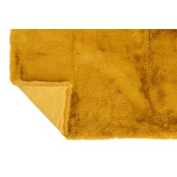 Plaid en textile ocre 180x130x2 cm