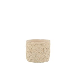 Cache-pot en ciment blanc 16x16x13 cm