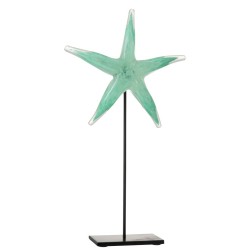 Etoile De Mer + Pied Verre/Metal Azur/Noir Large