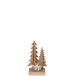 Portavelas de vidrio con decoración de árboles de madera natural 11x9x18 cm