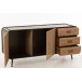Armoire 3 tiroirs en métal naturel 145x45x78 cm