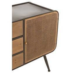 Armoire 3 tiroirs en métal naturel 145x45x78 cm