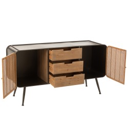 Armoire 3 tiroirs en métal naturel 145x45x78 cm