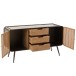 Armoire 3 tiroirs en métal naturel 145x45x78 cm