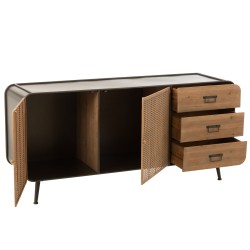 Armoire 3 tiroirs en métal naturel 160x47x76 cm