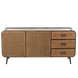 Armoire 3 tiroirs en métal naturel 160x47x76 cm