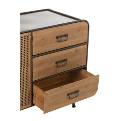 Armoire 3 tiroirs en métal naturel 160x47x76 cm