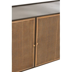 Armoire 3 tiroirs en métal naturel 160x47x76 cm