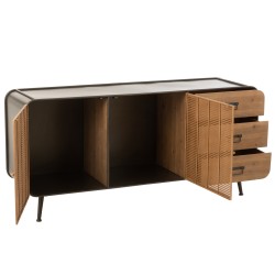 Armoire 3 tiroirs en métal naturel 160x47x76 cm