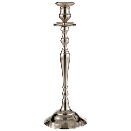 Candelabro de aluminio plateado 16x16x45 cm