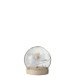 Boule en verre décoration fleurs led en verre blanc 10x10x10 cm