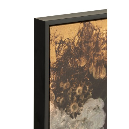 CADRE FEMME FLEUR TOILE/BOIS MIX