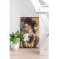 CADRE FEMME FLEUR TOILE/BOIS MIX