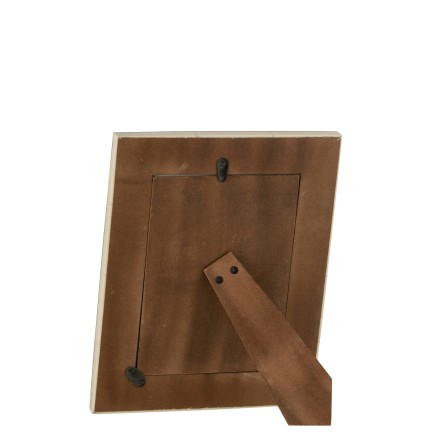 Marco rectangular para foto en resina blanca y negra de 19x24cm.