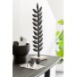 Feuille décorative en aluminium noir sur socle marbre blanc 10x47cm