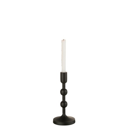 Chandelier 1 bougie en aluminium noir 12x29cm