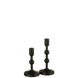 Chandelier 1 bougie en aluminium noir 12x29cm