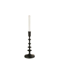 Chandelier 1 bougie en aluminium noir 12x32cm
