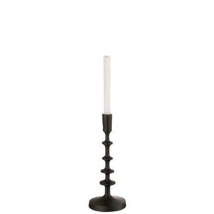 Chandelier 1 bougie en aluminium noir 12x32cm