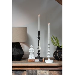 Chandelier 1 bougie en aluminium noir 12x32cm