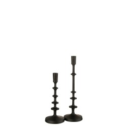 Chandelier 1 bougie en aluminium noir 12x42cm