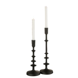 Chandelier 1 bougie en aluminium noir 12x42cm