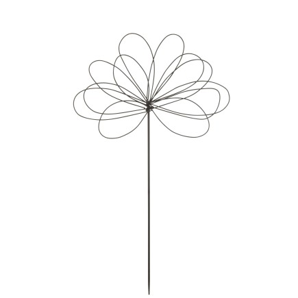 Decoración de jardín flor de metal negro 57x1x100 cm