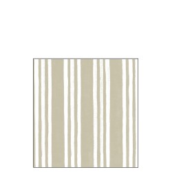 Lote de 20 servilletas con líneas en papel beige y blanco de 16x16