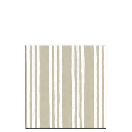 Lote de 20 servilletas con líneas en papel beige y blanco de 16x16
