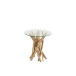 Table de salon verre en bois naturel 50x50x53 cm Table de salon verre en bois naturel 50x50x53 cm