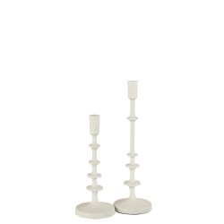 Chandelier 1 bougie en aluminium blanc H 42 cm