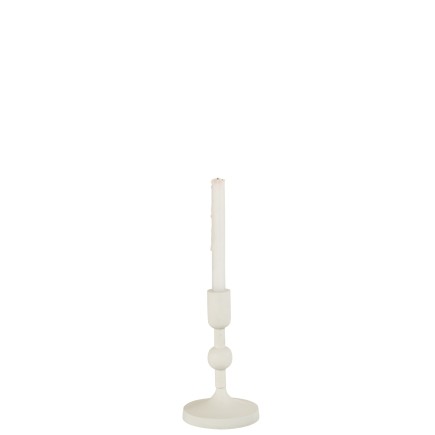 Chandelier boule 1 bougie en aluminium blanc H21cm
