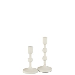 Chandelier 1 bougie en aluminium blanc H28cm