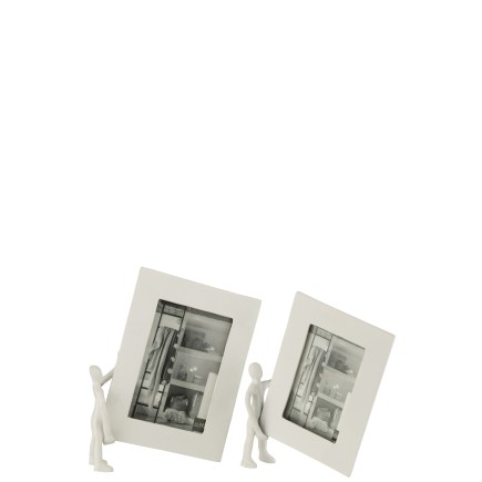 Marco de foto con personaje de aluminio blanco de 20x25cm
