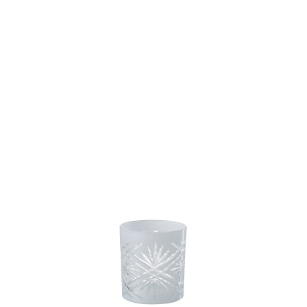 Photophore de Noël en verre blanc 7.5x7.5x8 cm