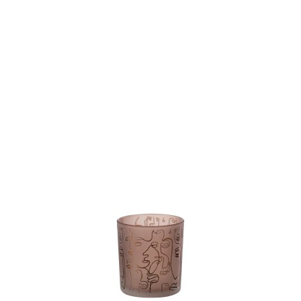 Photophore en Verre Rouge 7,5x7,5x8cm