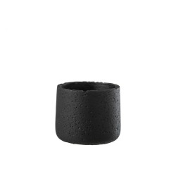 Macetero de cerámica negro 12x12x10 cm